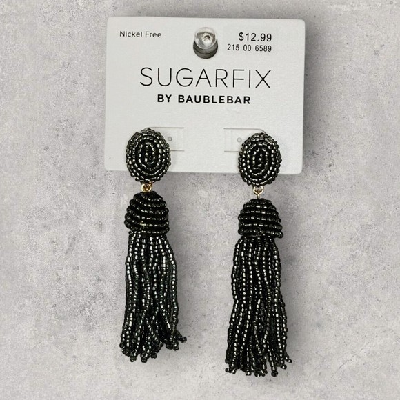 Sugarfix by BaubleBar Gray Polished Beaded Tassel Earrings 4/$20 - Picture 2 of 9